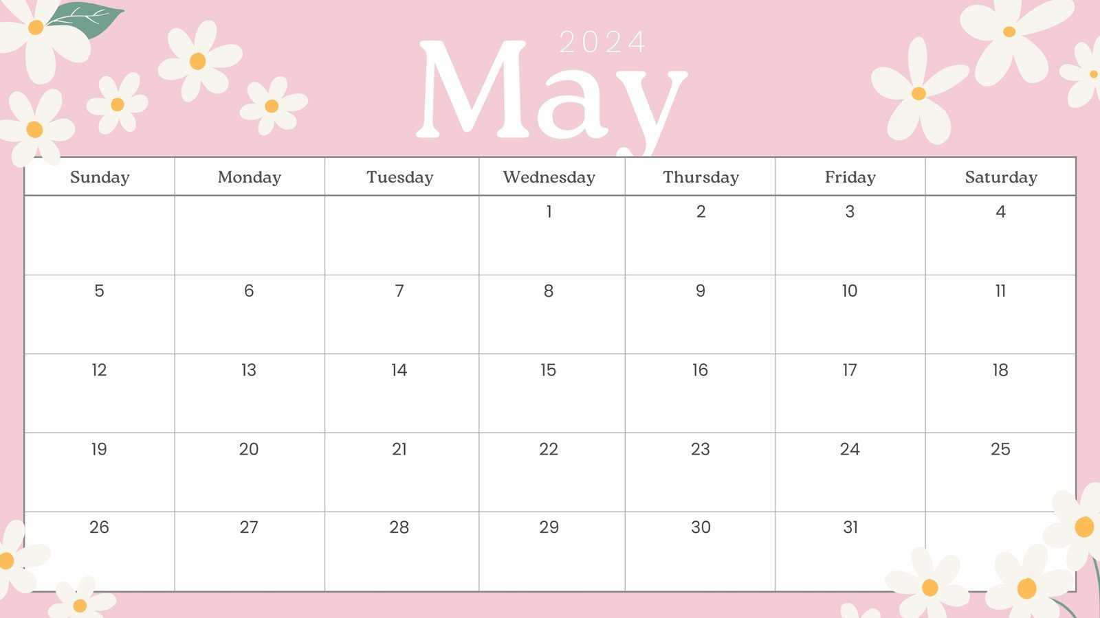 editable may calendar template