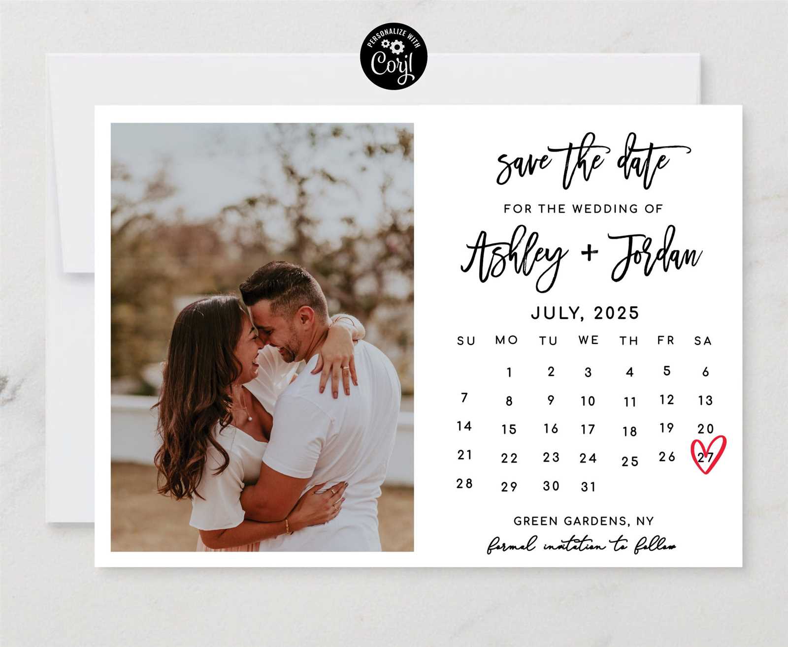 editable save the date calendar template