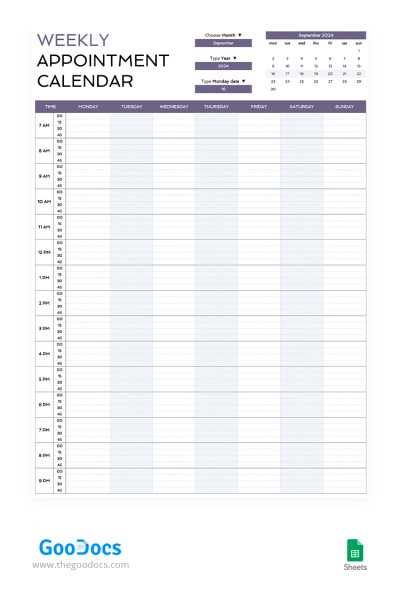 editable weekly calendar template