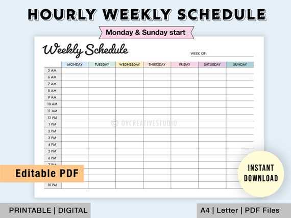 editable weekly calendar template