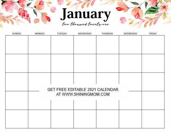 editable year calendar template