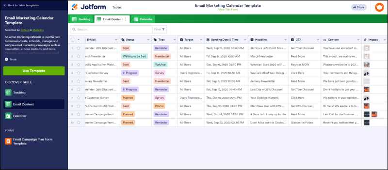 email marketing calendar template 2026
