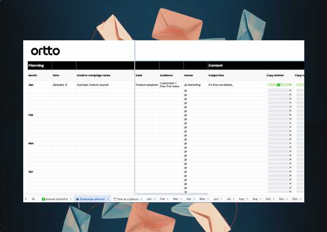 email marketing content calendar template