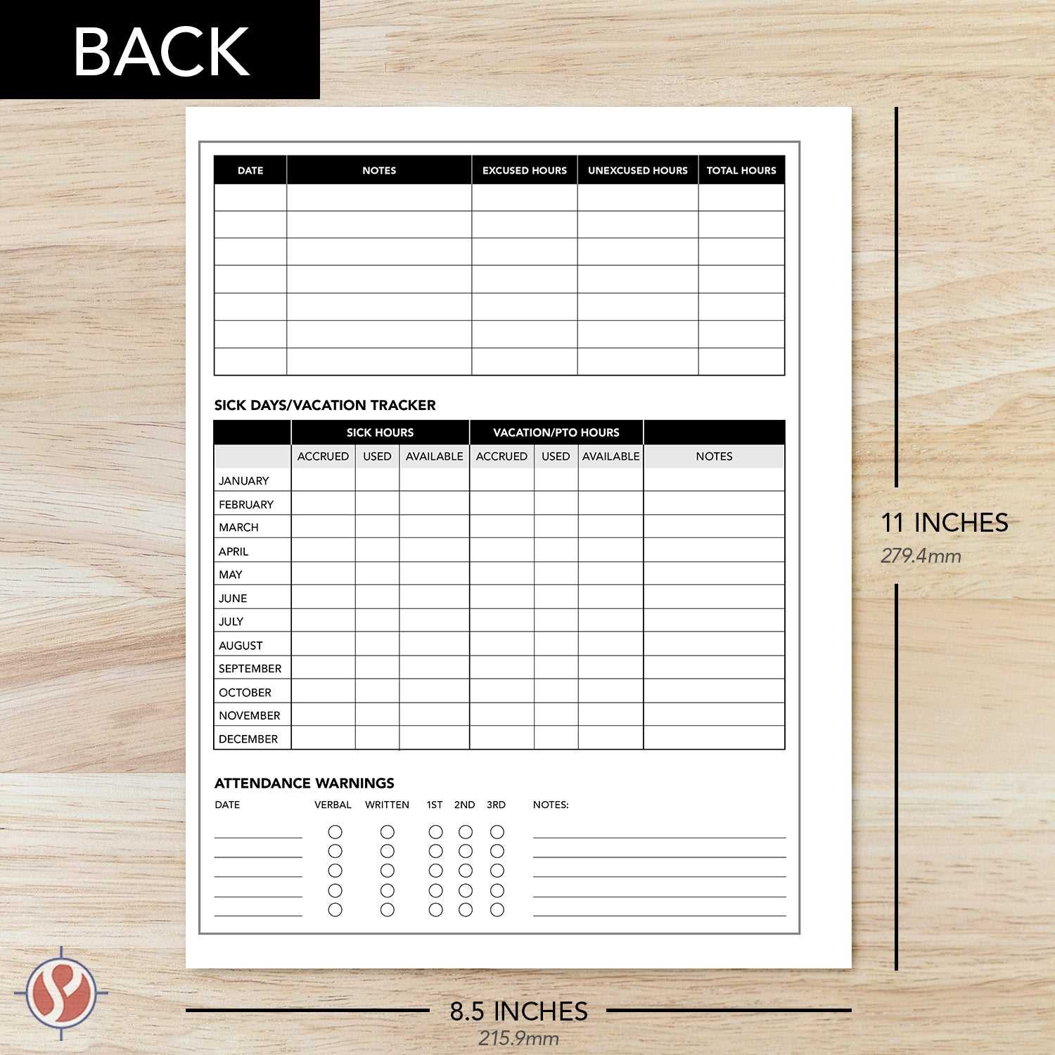 employee absence calendar template