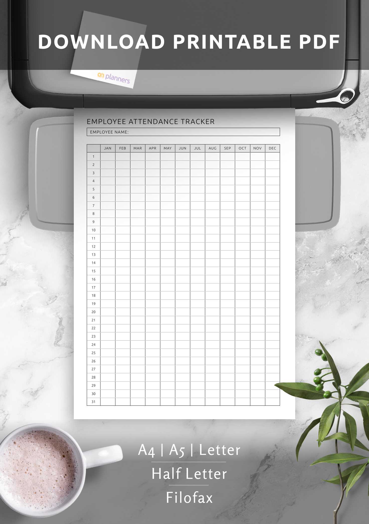 employee attendance calendar template