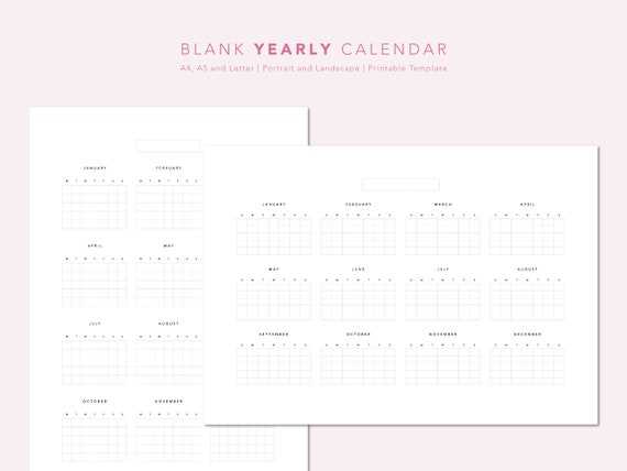 empty yearly calendar template