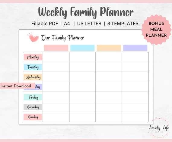 family calendar template