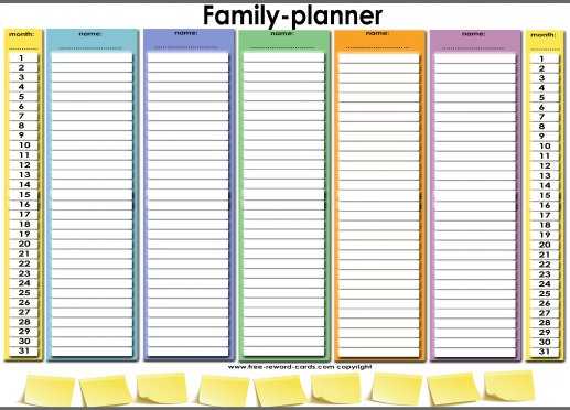 family calendar template