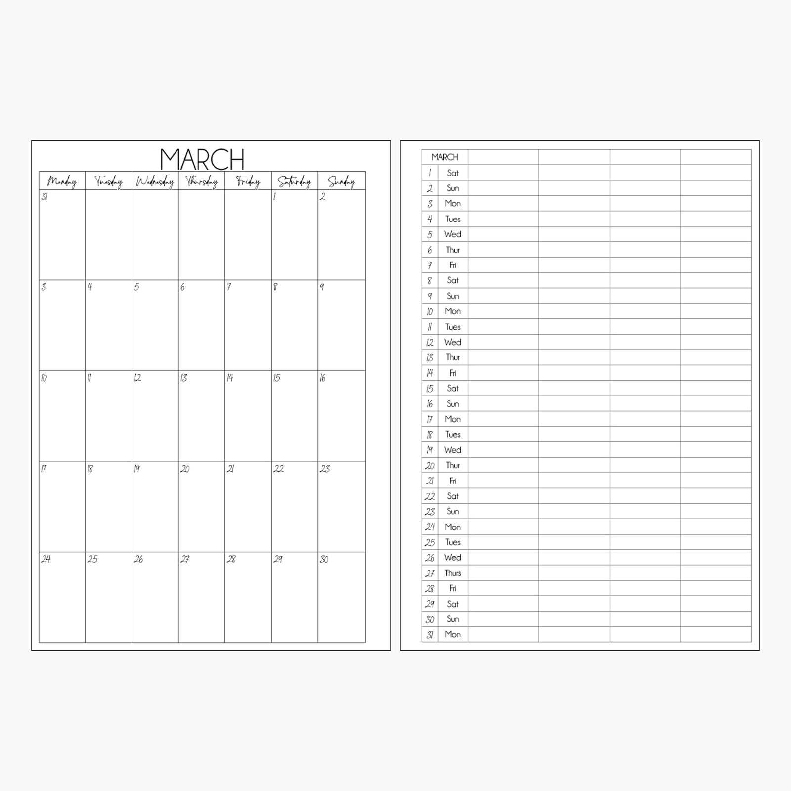 family calendar template