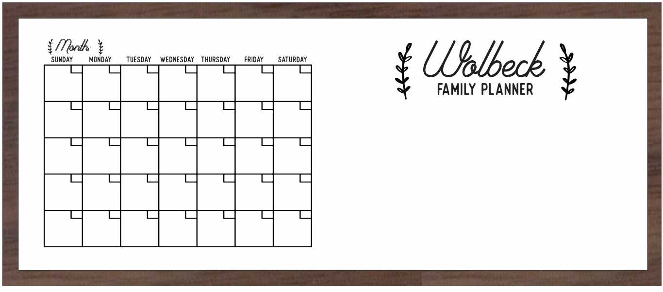 family planner calendar template