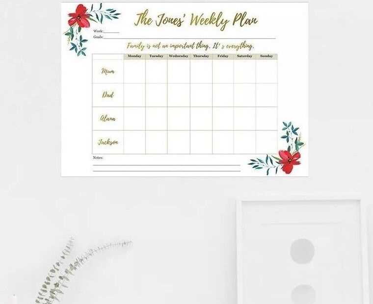 family schedule calendar template