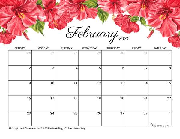 february 2025 calendar template