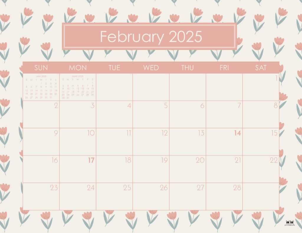 february calendar template 2025