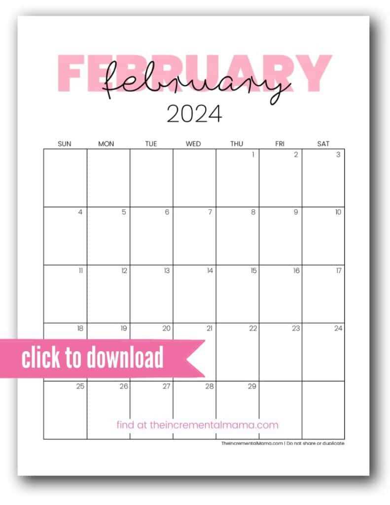 february calendar template