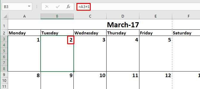 fill in calendar template