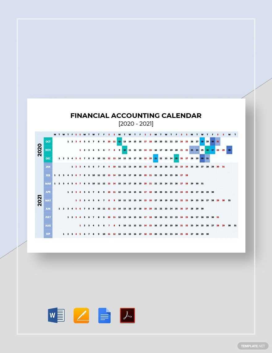 finance calendar template