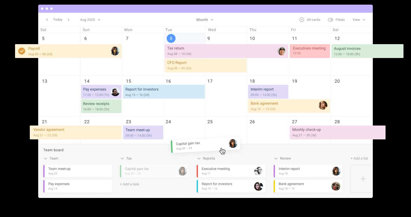 financial reporting calendar template