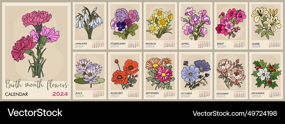 flower calendar template