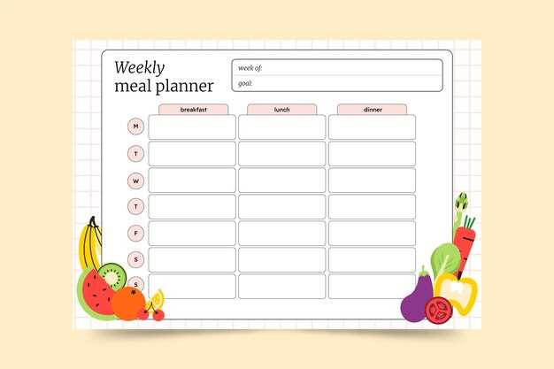 food menu calendar template