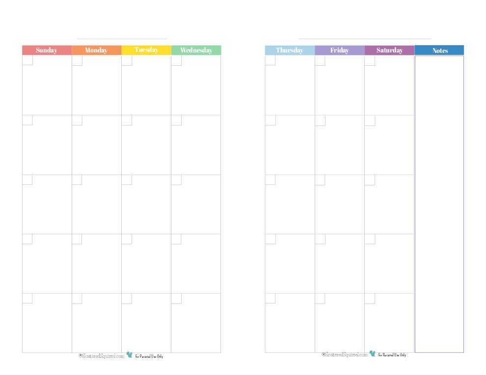 free 2 page calendar template