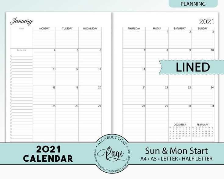 free 2 page calendar template