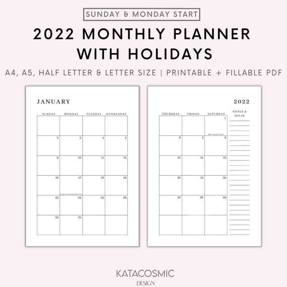 free 2 page calendar template