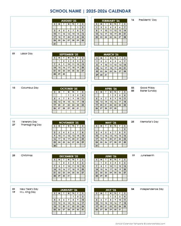 free august calendar template 2025