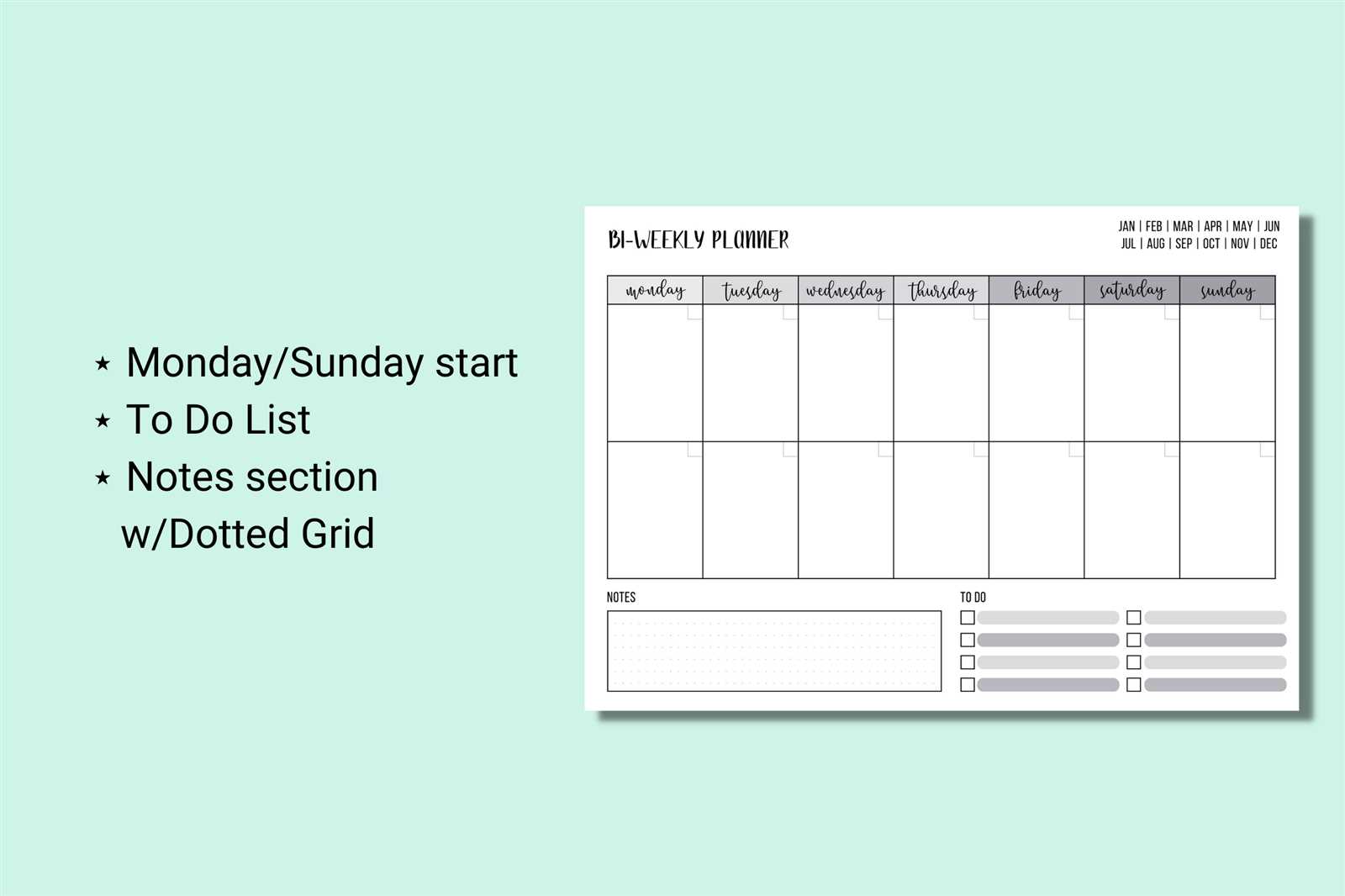 free bi weekly calendar template