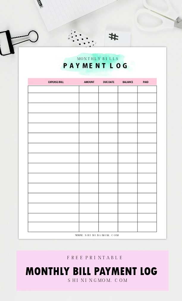 free bill pay calendar template