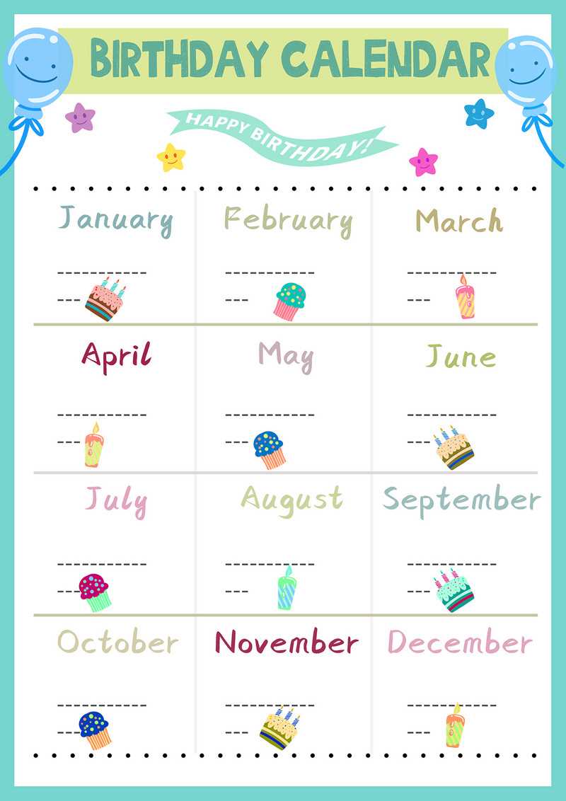 free birthday calendar template download