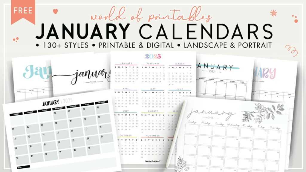 free blank calendar template january 2025