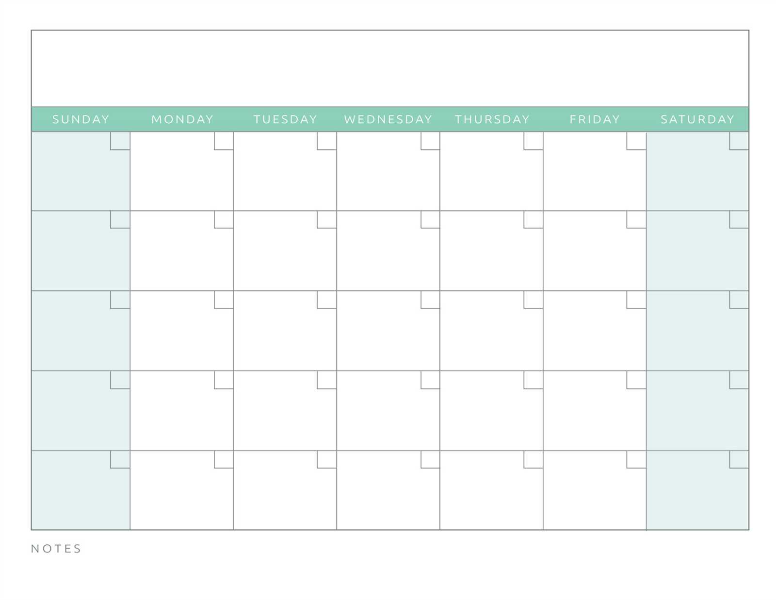 free blank calendar template to print