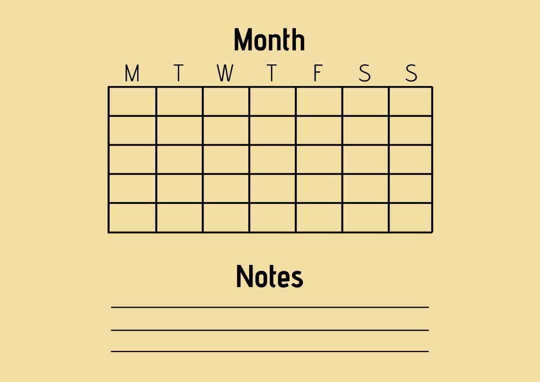 free blank month calendar template