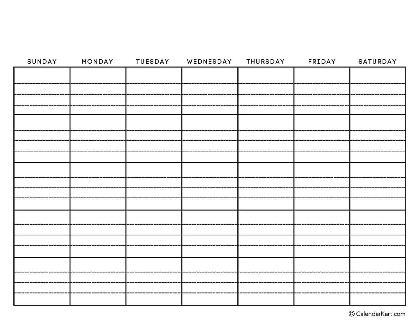 free blank printable calendar template