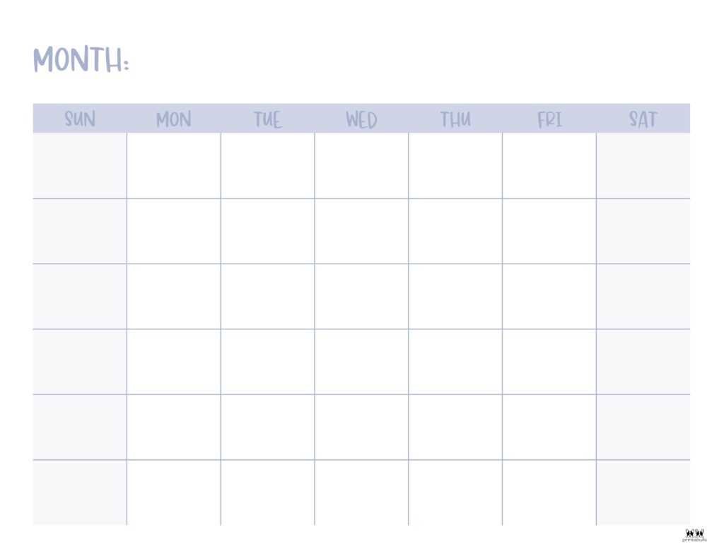 free blank printable calendar templates