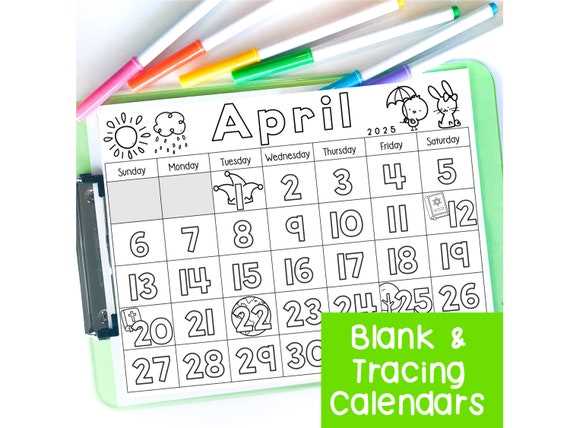 free calendar template april 2025