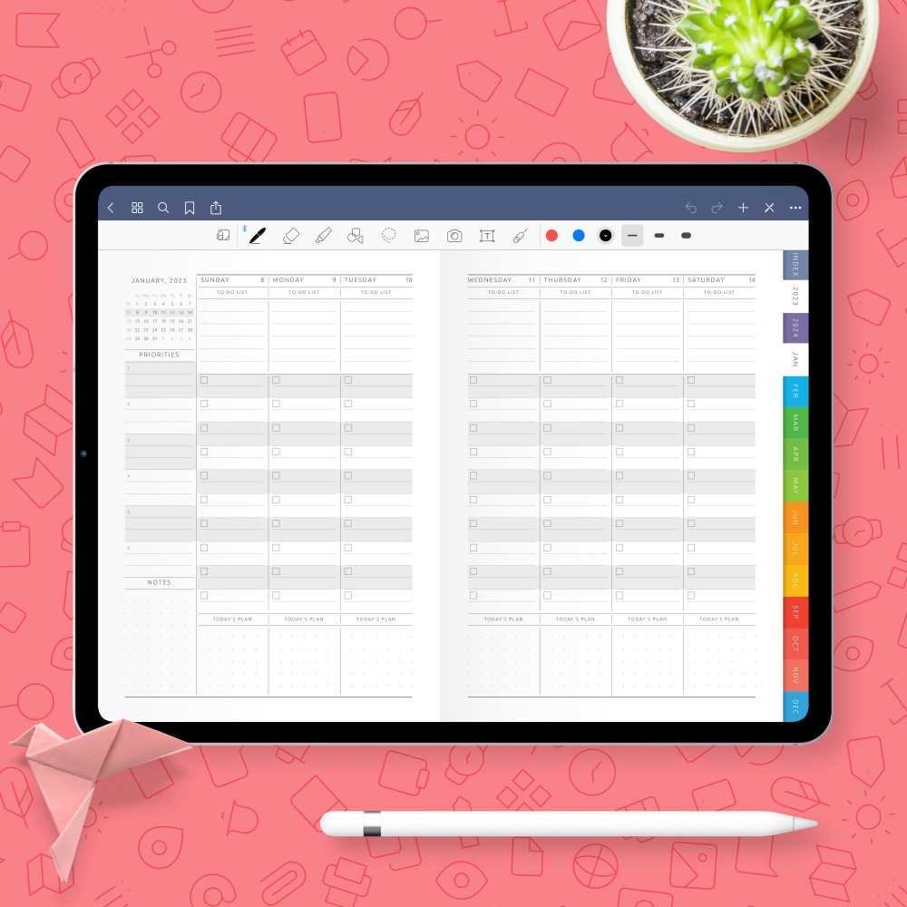 free calendar template goodnotes