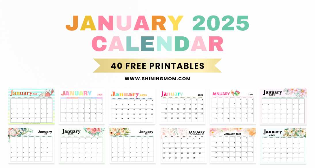 free calendar template january 2025