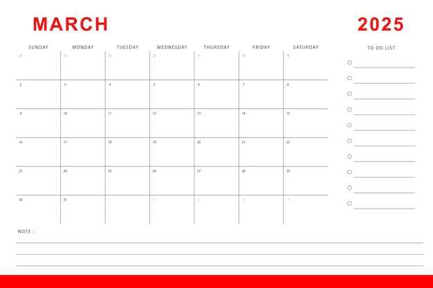 free calendar template march 2025