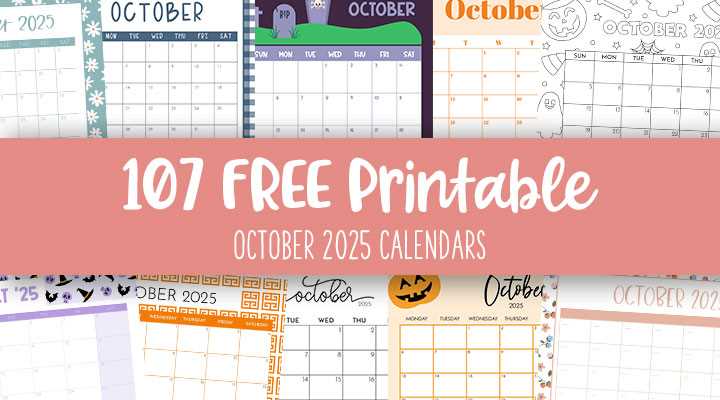 free calendar template october 2025