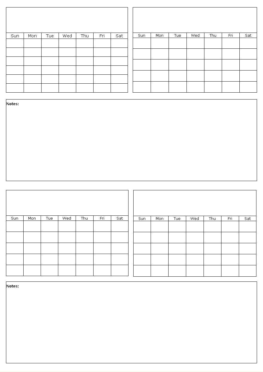 free calendar template with picture space