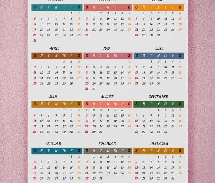 free calendar templates