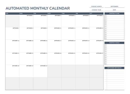 free create a calendar template