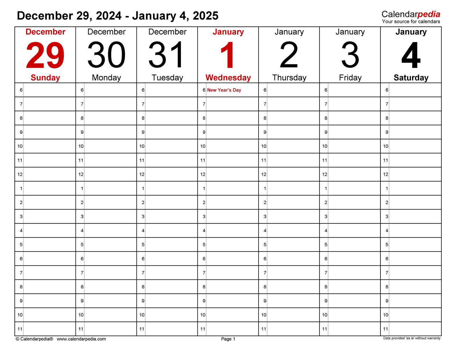 free customizable calendar template 2025