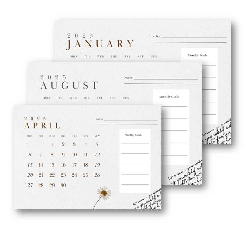 free daily calendar template 2025
