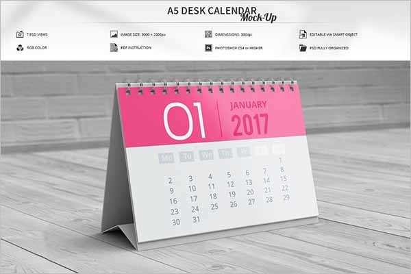 free desk calendar template