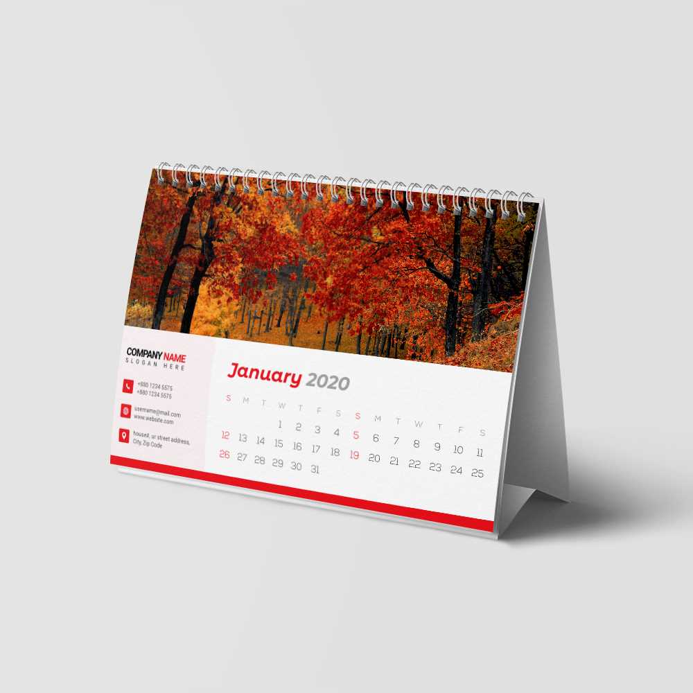 free desk calendar template