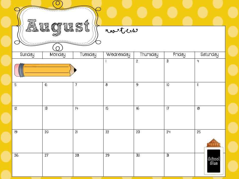 free editable preschool calendar template