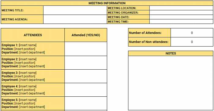 free employee attendance calendar template