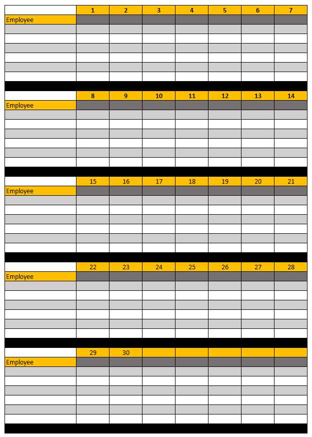 free employee scheduling calendar template